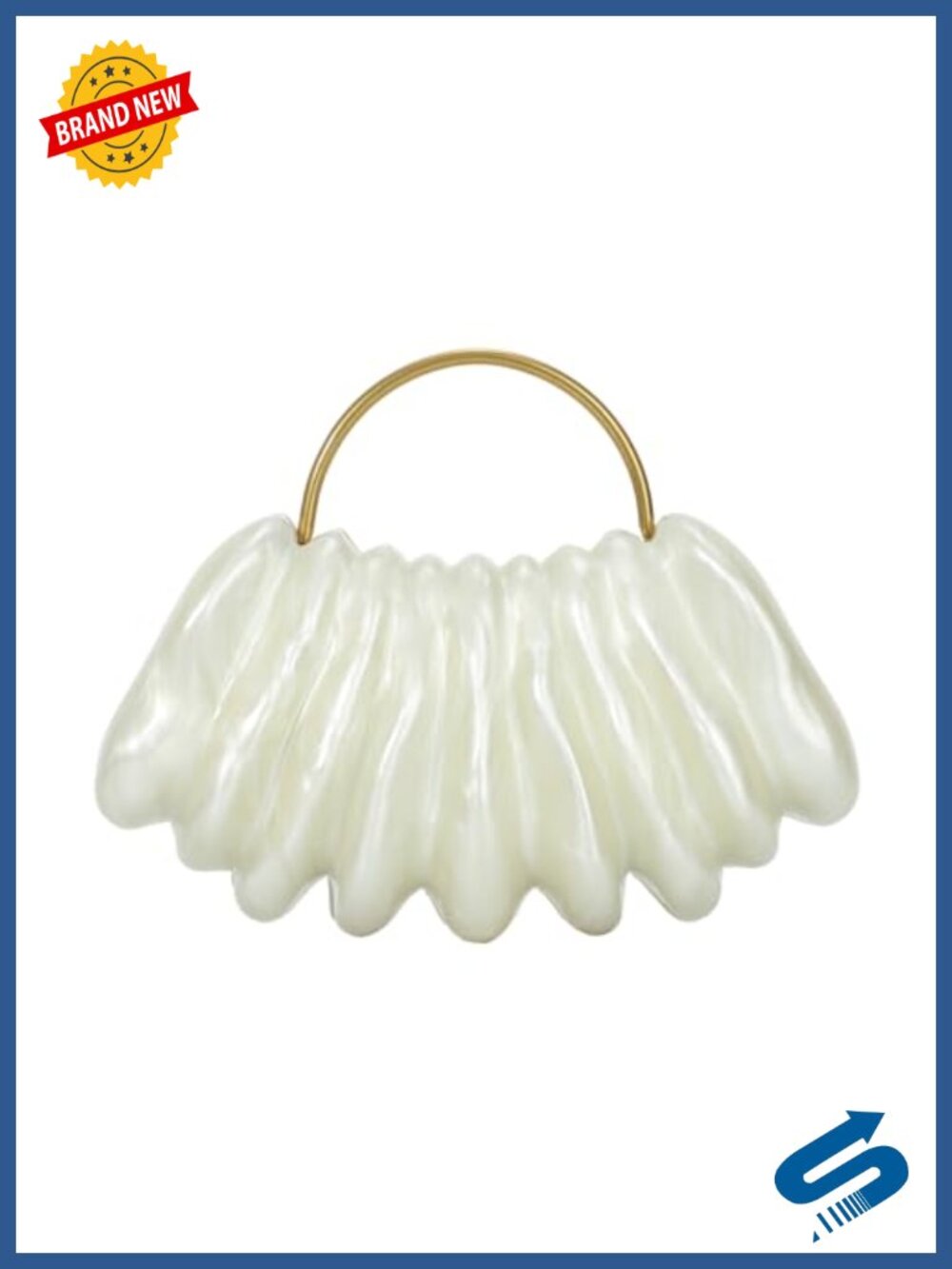 Acrylic Shell Clutch Evening Bag with Chain Strap for Wedding Party